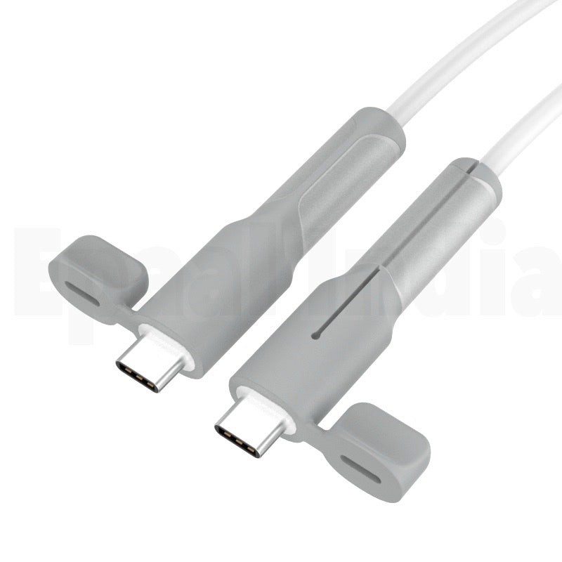 Epaal 2 pcs Cable End Protector Compatible with Type-C and Lightning Charger Cable (Type C to Type C and Type C to lightening both) Protective Dust Waterproof with Cap