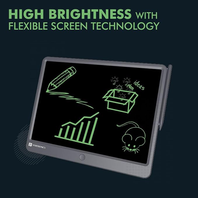 Portronics Ruffpad 15 Re-Writable LCD Screen 38.1cm (15-inch) Writing Pad for Drawing, Playing, Handwriting Gifts for Kids & Adults