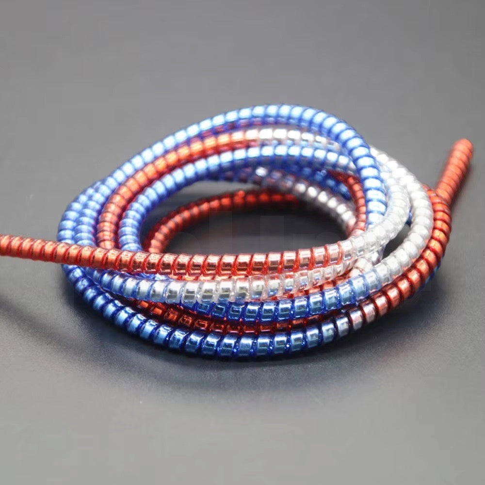 Spiral Metallic Color (1 Pcs) 1.6 Meters Each-Full Size Cable Cord Charger Protector Winder for iPhone & Android USB Charging Cables, Earphones, Lightning Cable