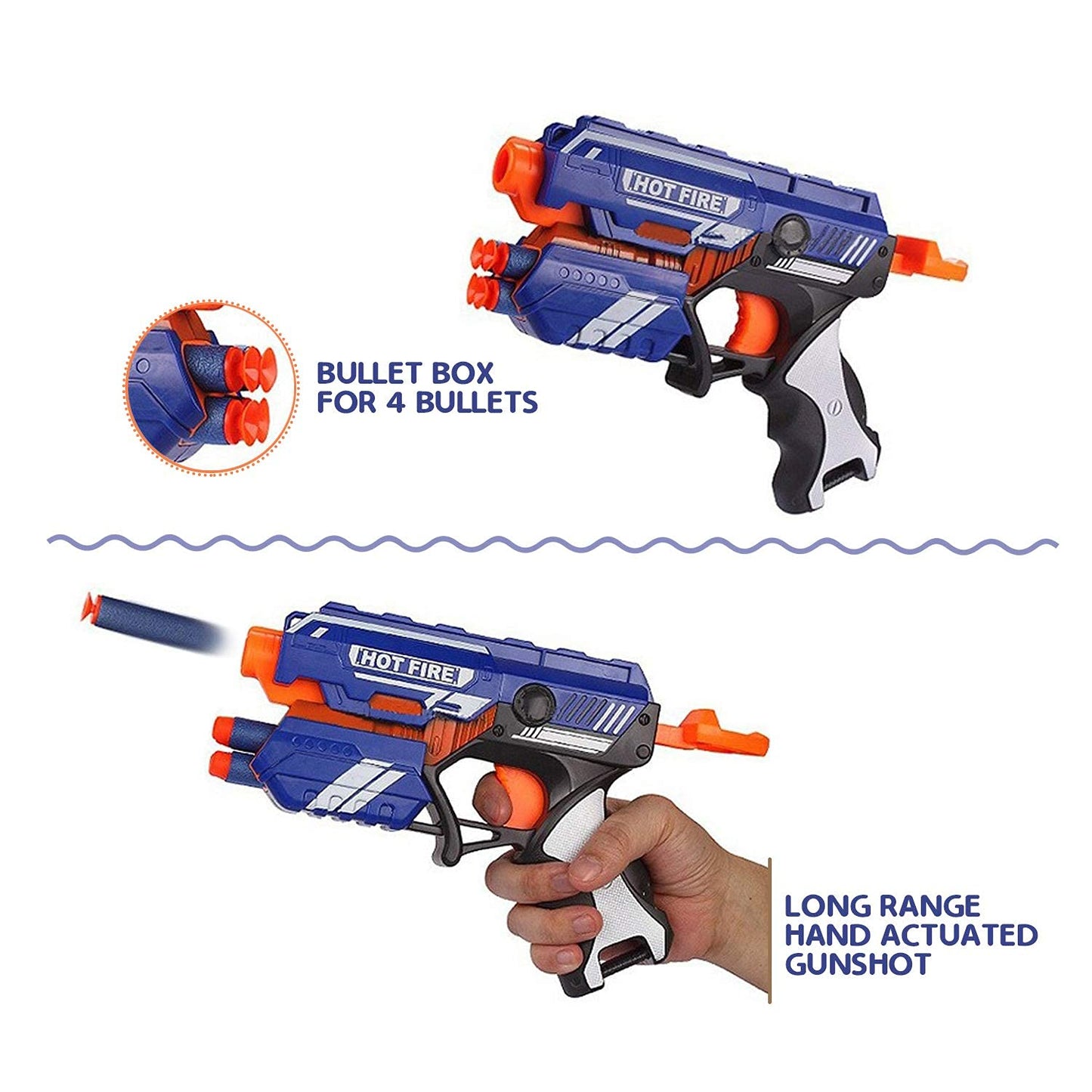 Blaze Storm Hot Fire Soft Bullet Toy Gun With 10 Safe Soft Foam Bullets