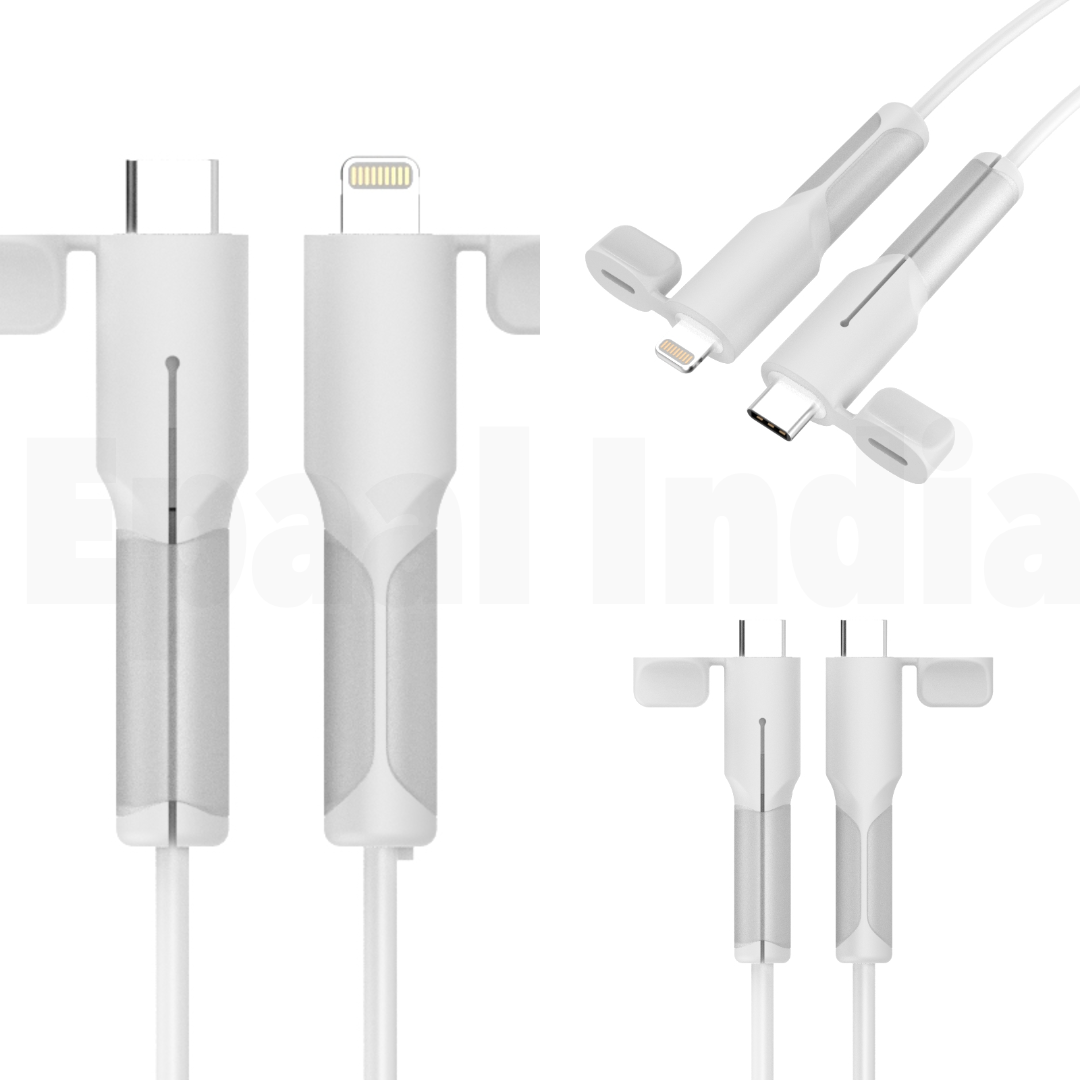 Epaal 2 pcs Cable End Protector Compatible with Type-C and Lightning Charger Cable (Type C to Type C and Type C to lightening both) Protective Dust Waterproof with Cap