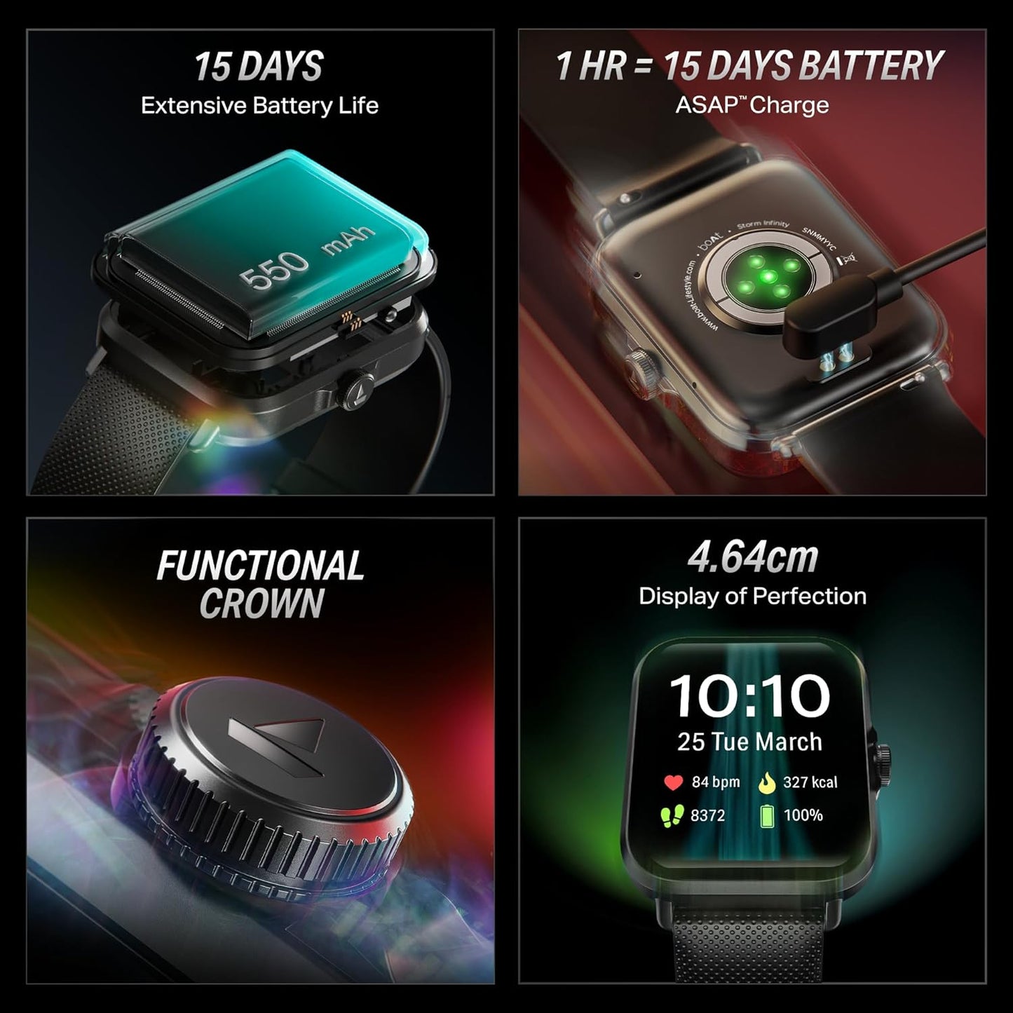 boAt Storm Infinity Smartwatch with 1.83" HD Display