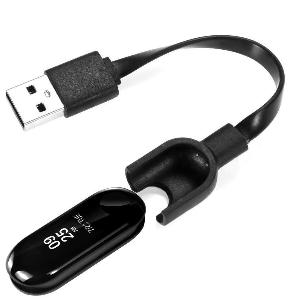Mi Band 3 Charging 20cms Cable Charger (Black)