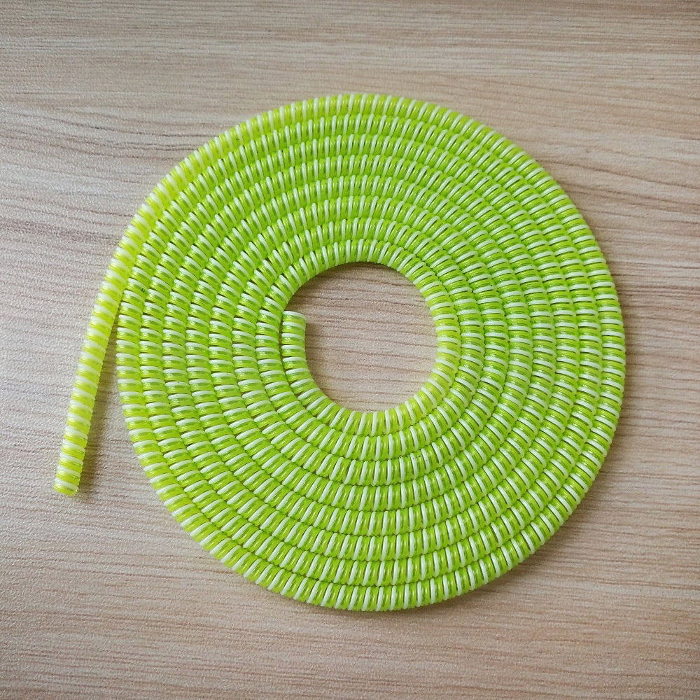 Spiral Triple Color (2 Pcs) 1.6 Meters Each-Full Size Cable Cord Charger Protector Saver Winder for iPhone & Android Charging Cables