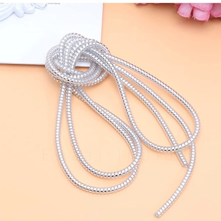 Spiral Metallic Color (2 Pcs) 1.2 Meters Each-Full Size Cable Cord Charger Protector Winder for iPhone & Android USB Charging Cables, Earphones, Lightning Cable
