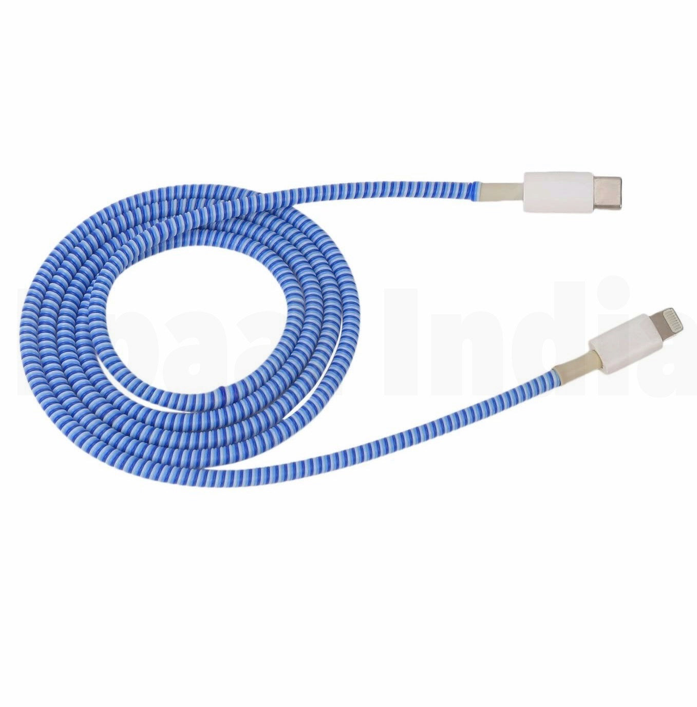 Epaal Combo Port Protector Sleeve (4pcs) with Spiral 1.6 Meter (1pc) Winder Full Cable Protector (Blue)