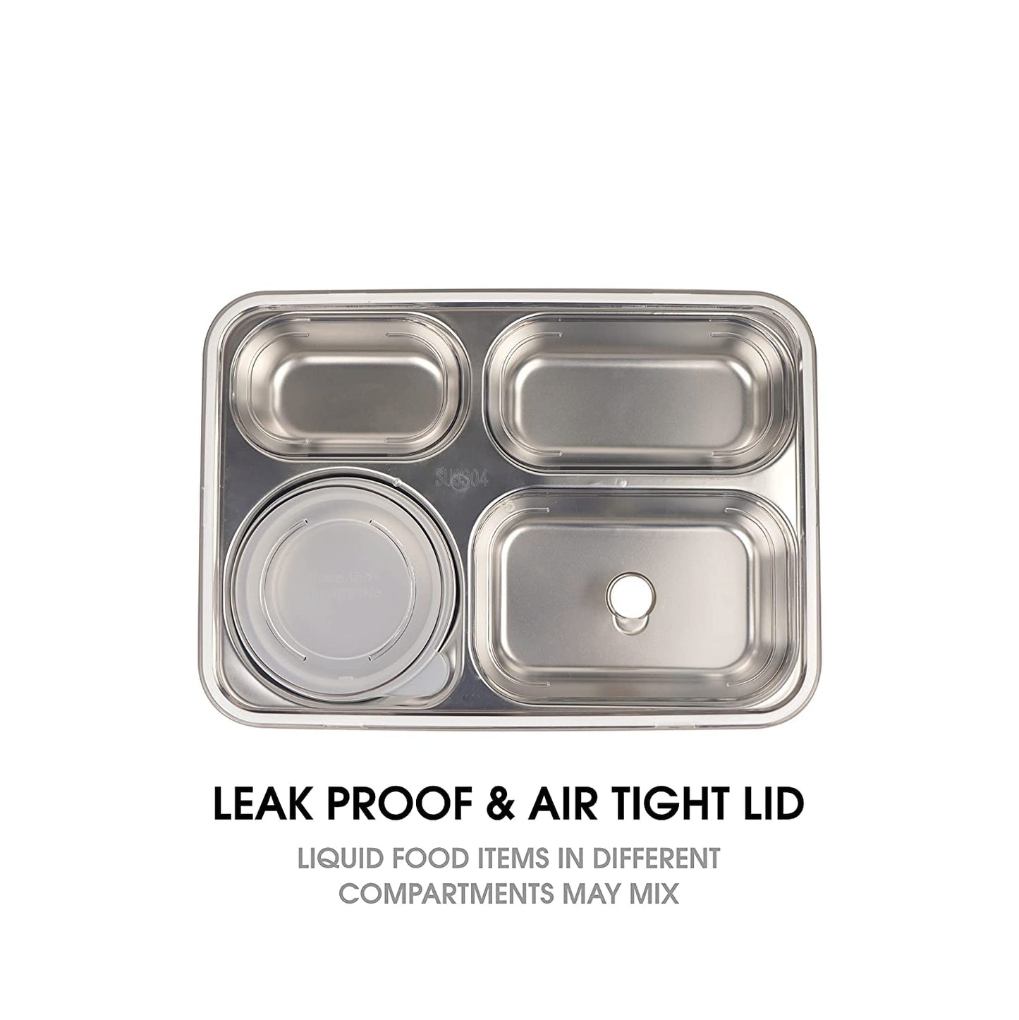 Brand Conquer Lunch Box 4 Compartment Leak-Proof BPA Free Stainless Steel