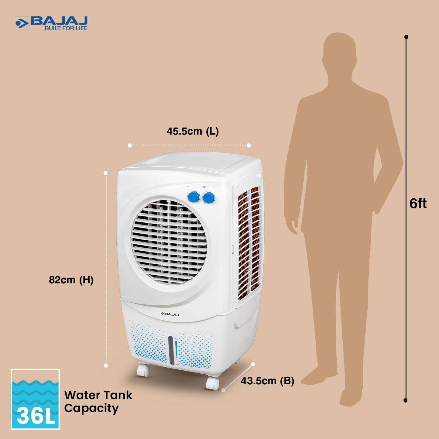 Bajaj PX97 Torque New 36L Personal Air Cooler For Home | High Speed Fan