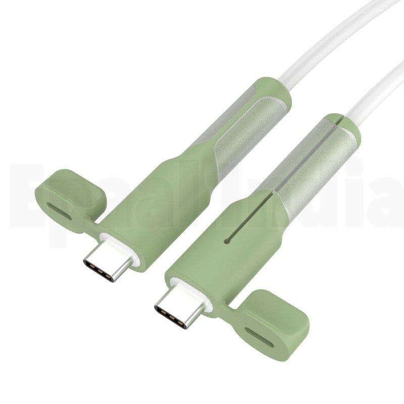 Epaal 2 pcs Cable End Protector Compatible with Type-C and Lightning Charger Cable (Type C to Type C and Type C to lightening both) Protective Dust Waterproof with Cap