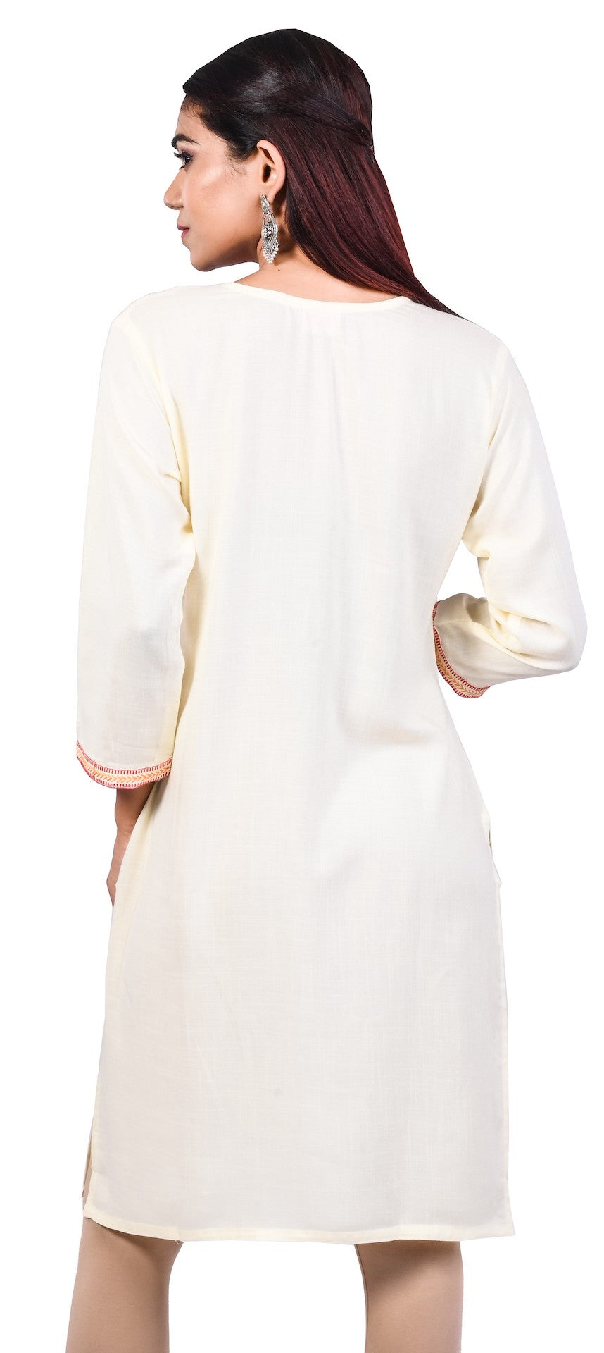 J'TTON Rayon Embroidered Straight Kurti (Pari)