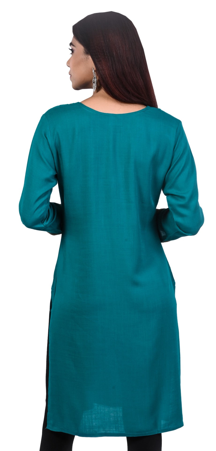 J'TTON Rayon Embroidered Straight Kurti (Pari)