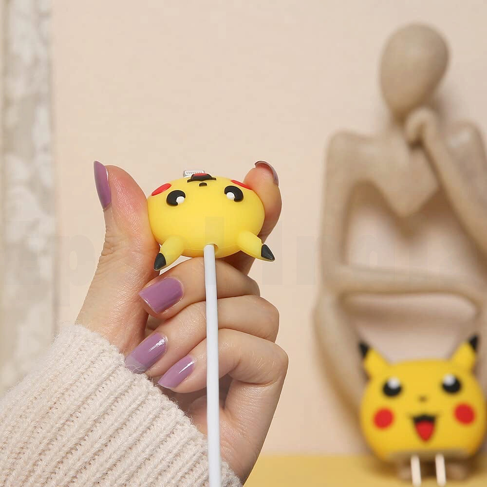 Epaal 4 pcs Cartoon 3D Design Protective Case for 18W 20W iPhone 15 14 13 12 11 Pro Max Fast Charging Cable Adapter Charger with Lightning Data Cable Case for iPhone Charger