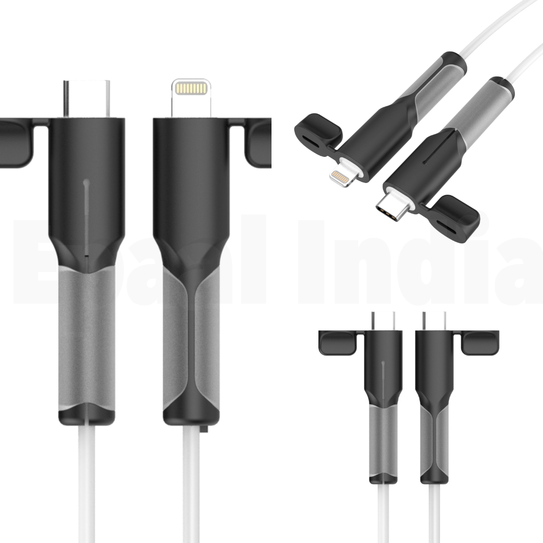 Epaal 2 pcs Cable End Protector Compatible with Type-C and Lightning Charger Cable (Type C to Type C and Type C to lightening both) Protective Dust Waterproof with Cap