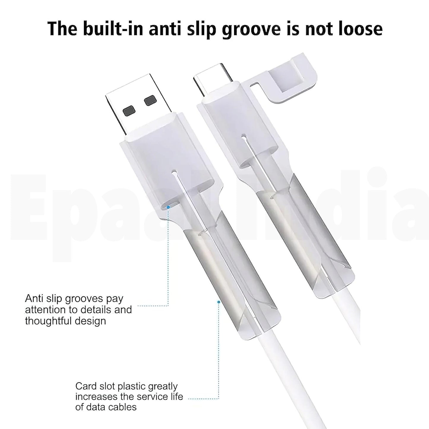 Epaal 2 pcs Cable End Protector Compatible with Type-C and Lightning Charger Cable (Type C to Type C and Type C to lightening both) Protective Dust Waterproof with Cap