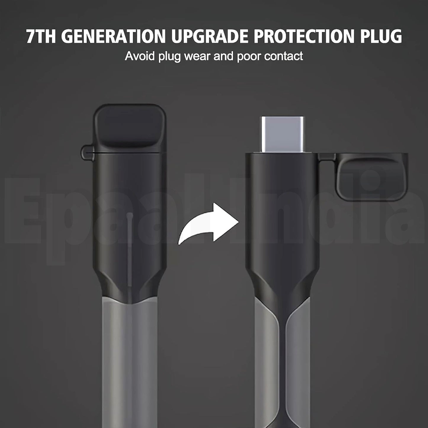 Epaal 2 pcs Cable End Protector Compatible with Type-C and Lightning Charger Cable (Type C to Type C and Type C to lightening both) Protective Dust Waterproof with Cap