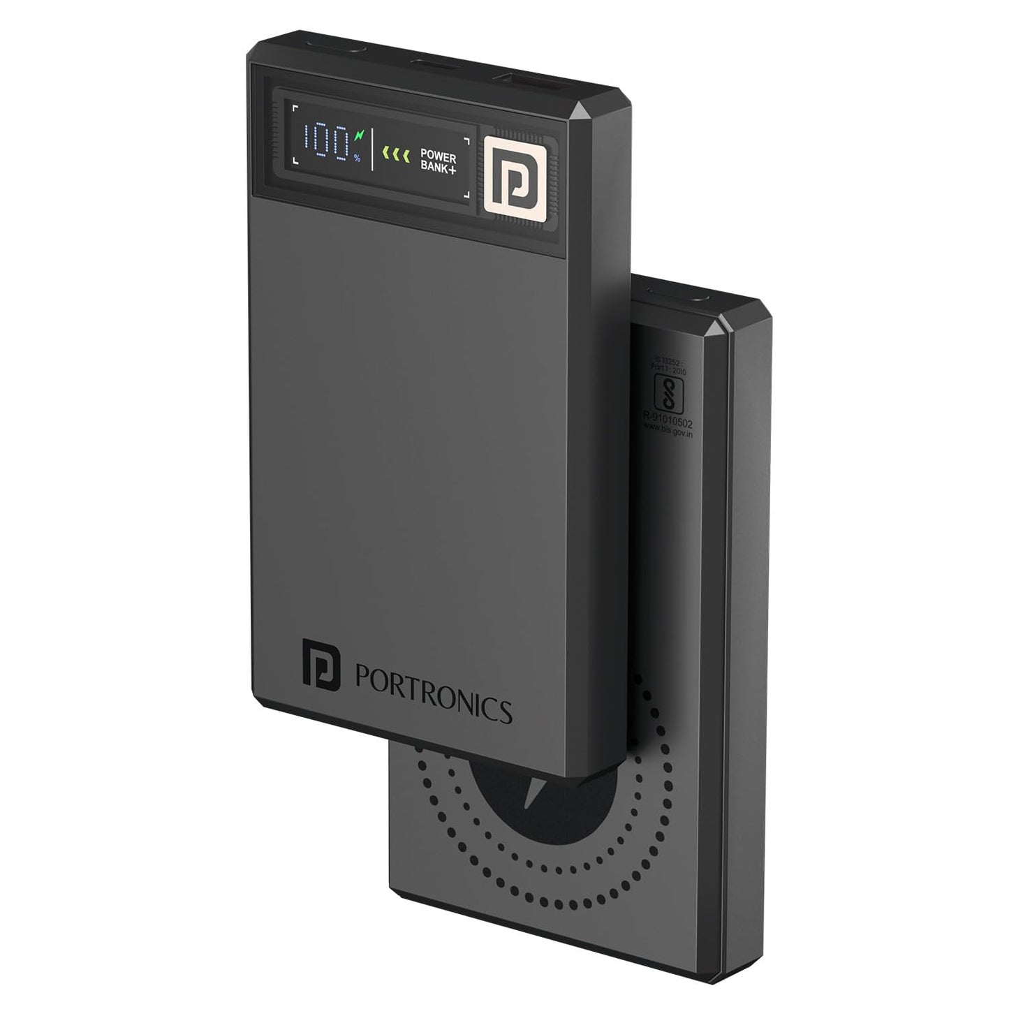 Portronics Luxcell MagClick 10k 10000 mAh 15W Magnetic Wireless Fast Charging Power Bank Premium Finish, 22.5 Wired Output