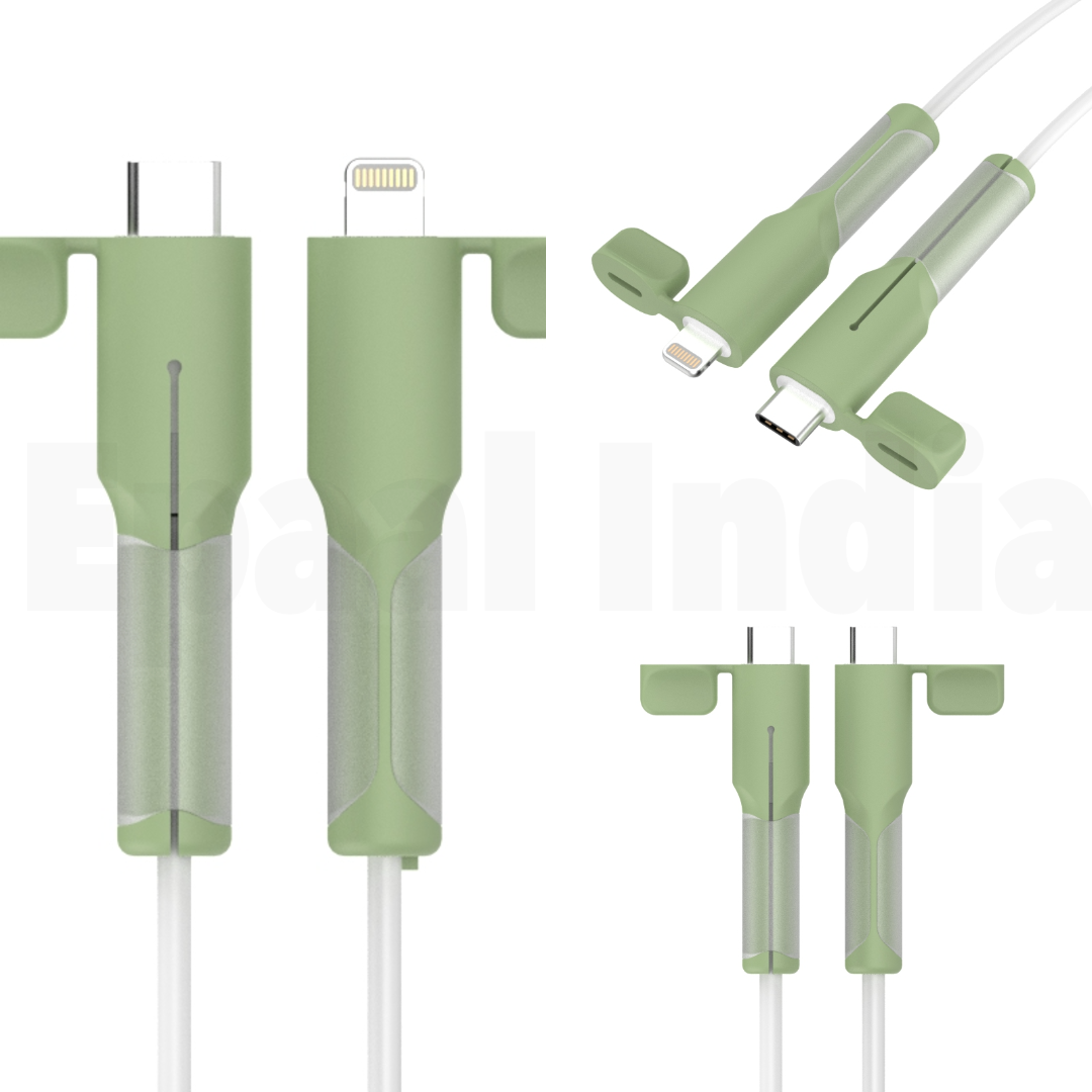 Epaal 2 pcs Cable End Protector Compatible with Type-C and Lightning Charger Cable (Type C to Type C and Type C to lightening both) Protective Dust Waterproof with Cap