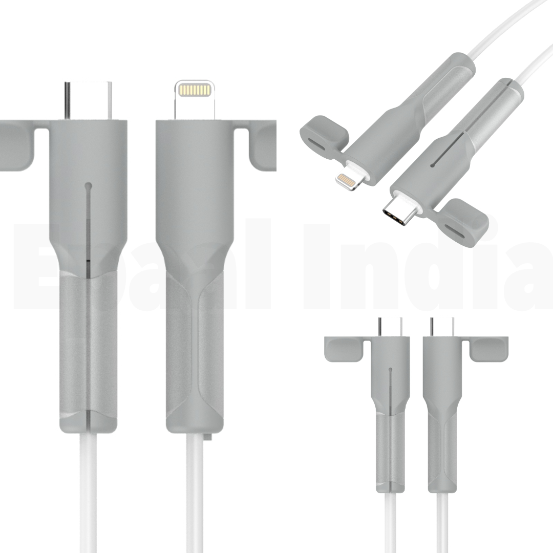 Epaal 2 pcs Cable End Protector Compatible with Type-C and Lightning Charger Cable (Type C to Type C and Type C to lightening both) Protective Dust Waterproof with Cap