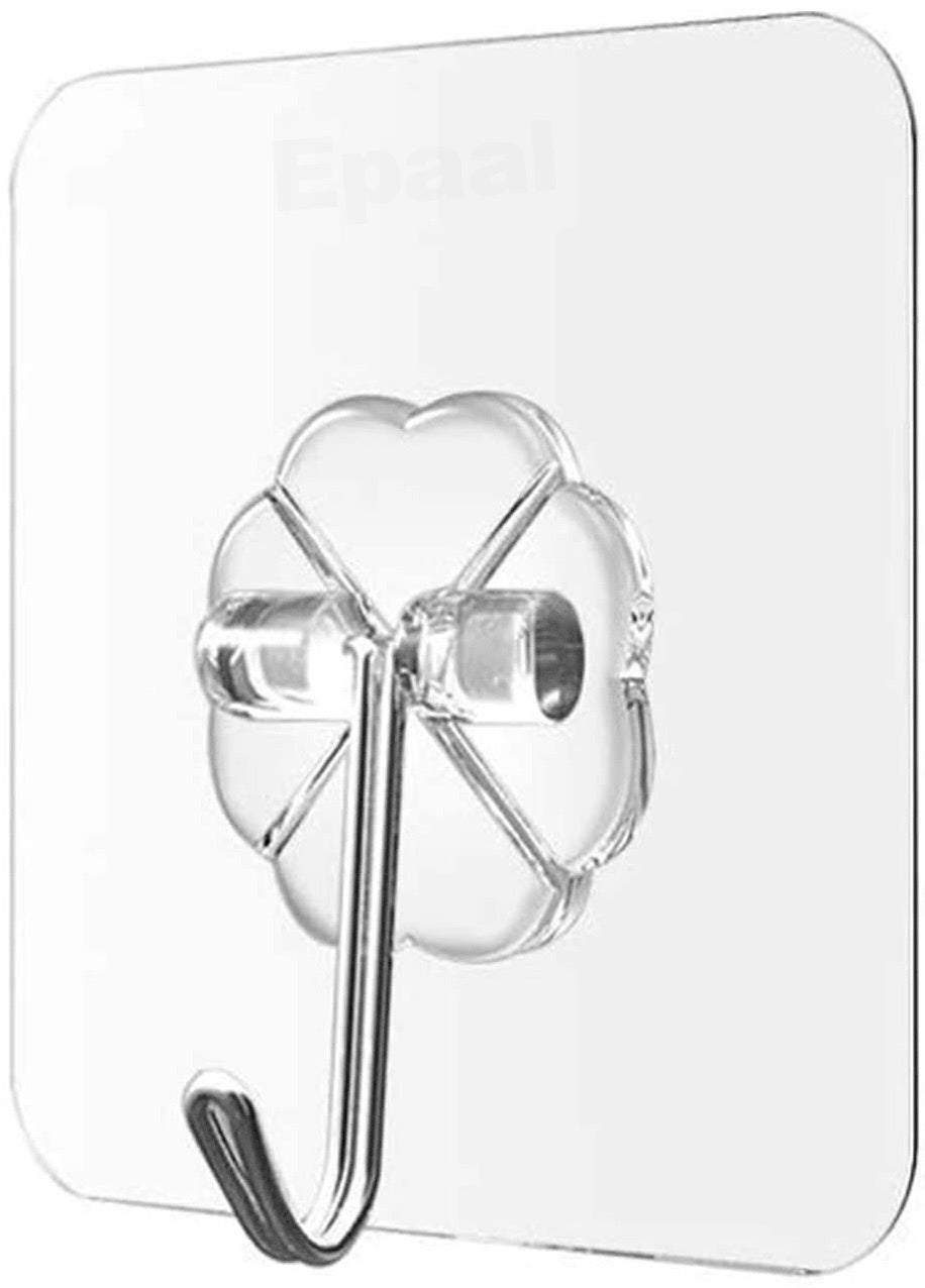 Epaal Hooks for Wall / Bathroom NO Drilling, Waterproof Stick on Adhesive Stronger Plastic Wall Hooks Hangers for Hanging Robe, Coat, Towel, Keys, Bags, Lights, Calendars