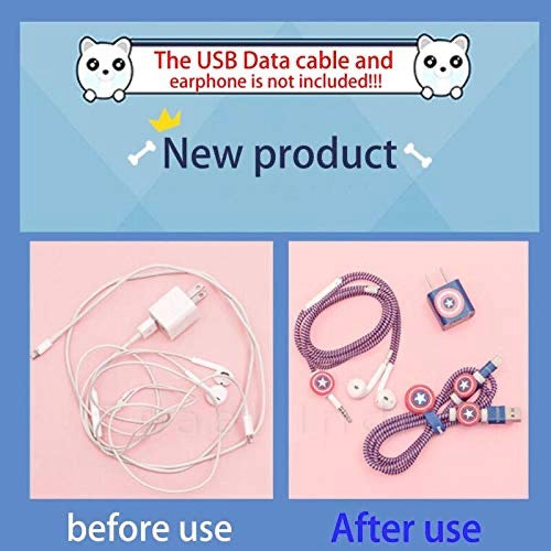 Epaal 8-in-1 Set of Spiral USB and Earphone Cable Protectors Winder, Sticker, Clips, Organizer Clip