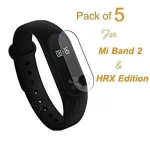 Screen Protector for Mi Band 2 and Mi Band HRX Edition (Transparent) - Pack of 5
