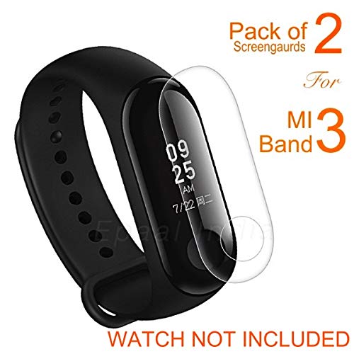 Epaal Soft TPU Screen Protector Scratch Guard for Mi Band 3 (Transparent) - Pack of 2