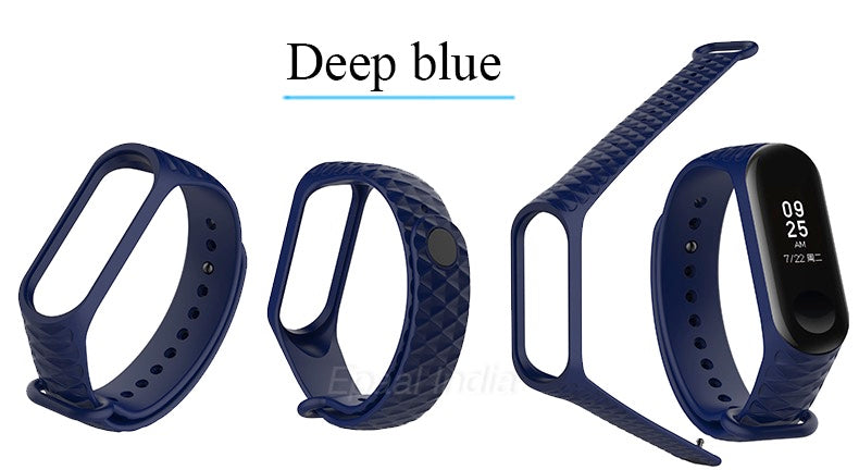 Epaal Mi Band 4 / Mi Band 3 - 3D Knurling Diamond Textured Replacement Strap