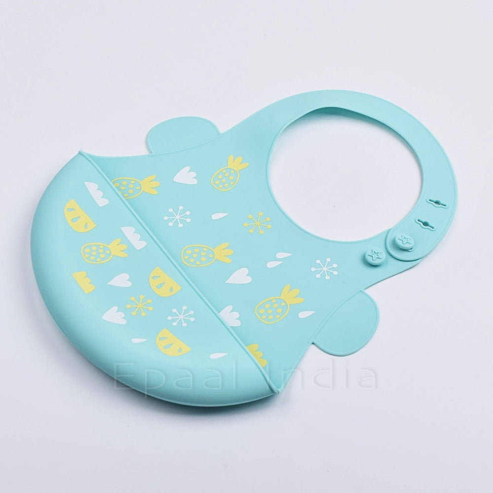 Waterproof Silicone Bib for Feeding Infants and Toddlers (6M to 5 Yr) Easily Wipes Clean! Comfortable Soft Baby Bibs Keep Stains Off!