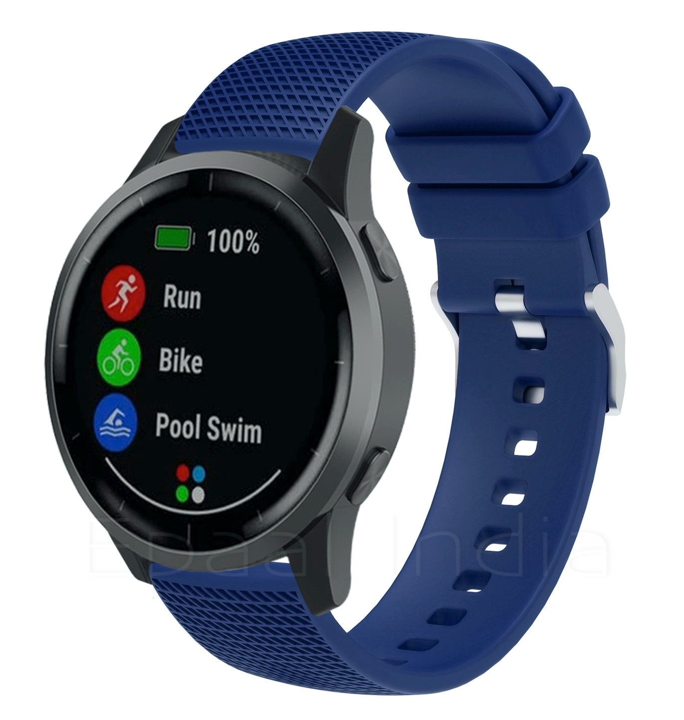 Epaal 19mm Universal Silicone Strap with Dash Texture Metal Buckle for Noise ColorFit Pulse, Noise ColorFit Pro 2/Oxy, Boat Storm, Realme Watch