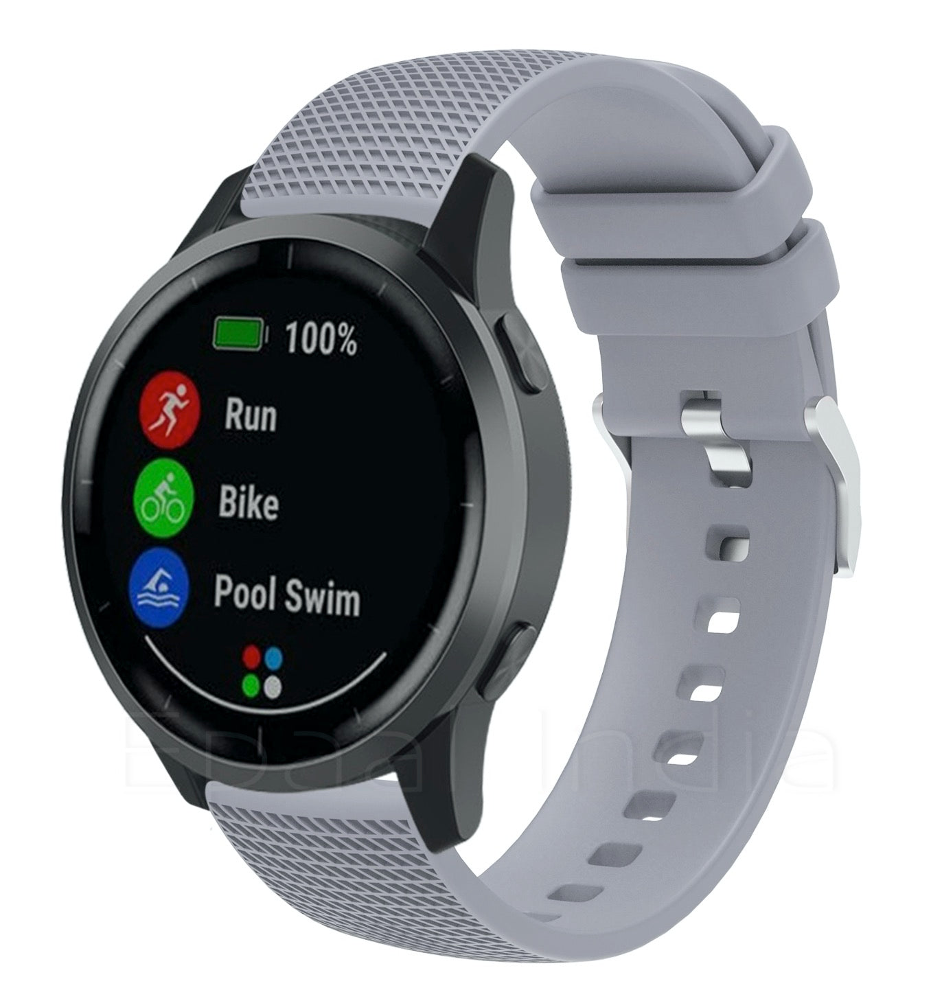 Epaal 19mm Universal Silicone Strap with Dash Texture Metal Buckle for Noise ColorFit Pulse, Noise ColorFit Pro 2/Oxy, Boat Storm, Realme Watch