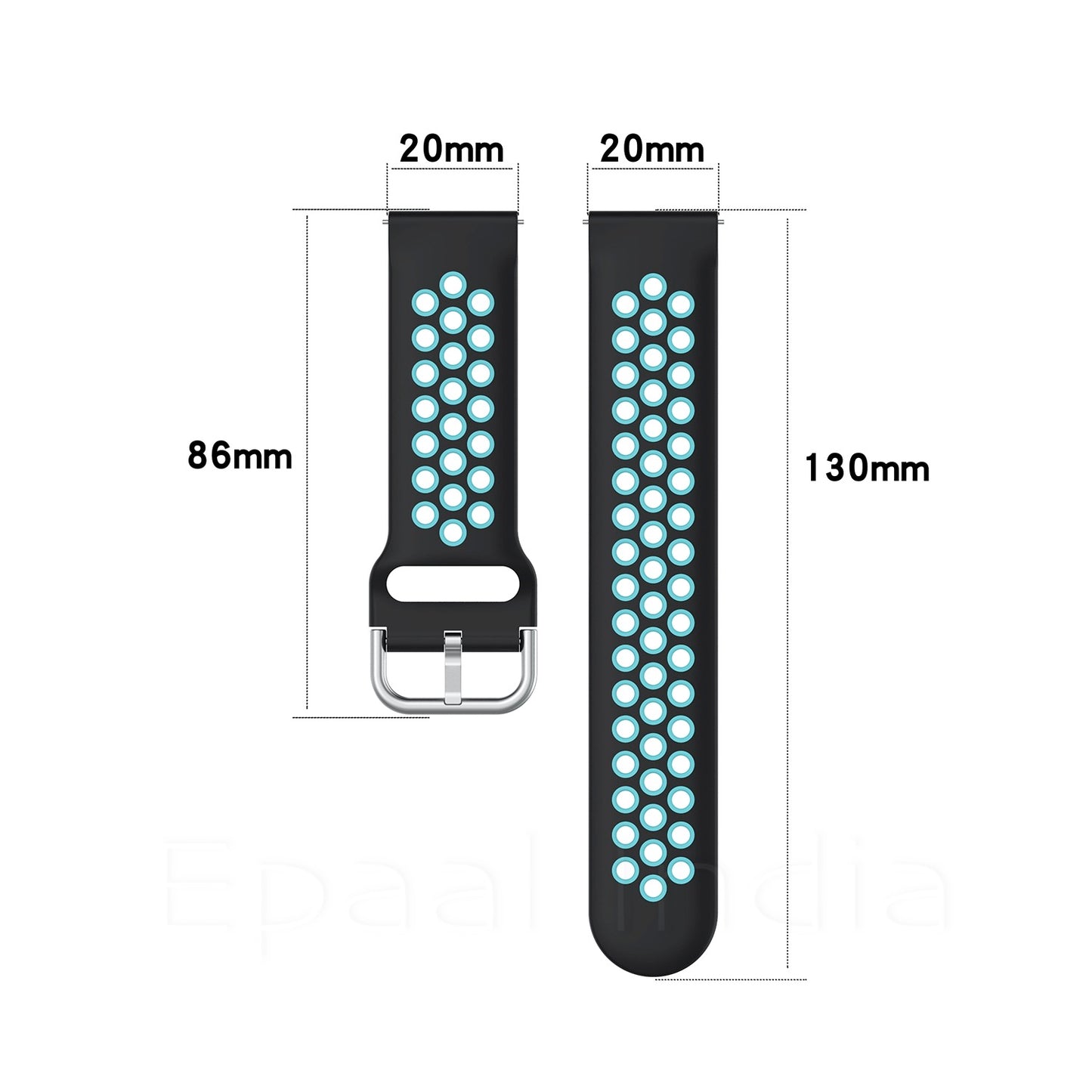 Epaal 20mm Sports Dual Color Straps for Realme Watch, Amazfit Bip, Amazfit GTS, Galaxy Watch Active 2, Gear S2 Classic, Samsung Gear smartwatch