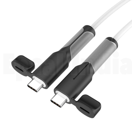 Epaal 2 pcs Cable End Protector (Cable Not Included) Compatible with Type-C and Lightning Charger Cable (Type C to Type C and Type C to lightening both) Protective Dust Waterproof with Cap