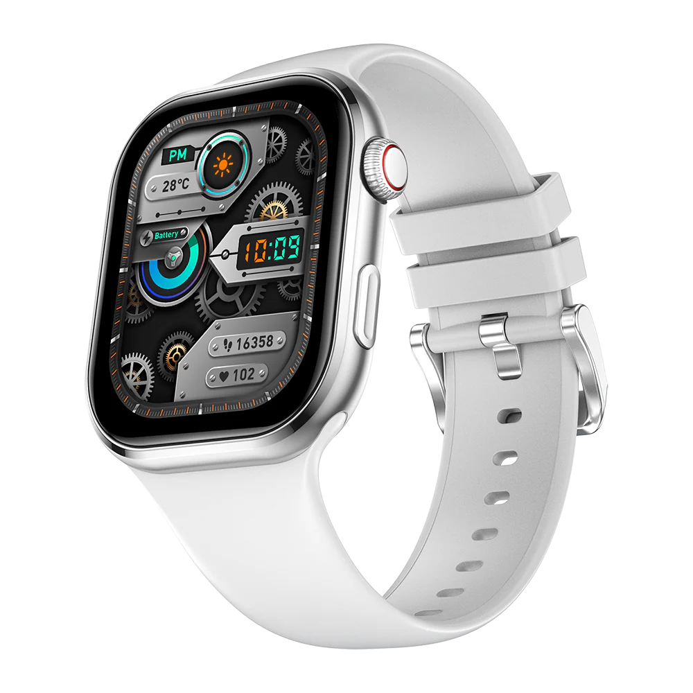 Fire-Boltt Brillia 51.3mm (2.04 inch) Largest AMOLED Display,Bluetooth Calling AI Assistant Smartwatch  (Silver Strap, Free Size)