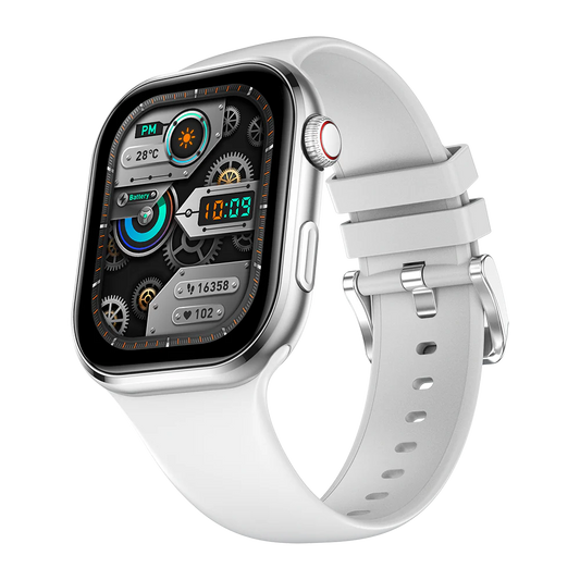 Fire-Boltt Brillia 51.3mm (2.04 inch) Largest AMOLED Display,Bluetooth Calling AI Assistant Smartwatch  (Silver Strap, Free Size)
