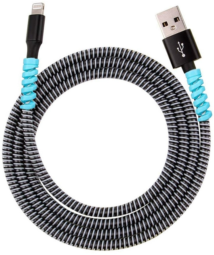 Epaal Combo Port Protector Sleeve (4pcs) with Spiral 1.6 Meter (1pc) Winder Full Cable Protector (Black)