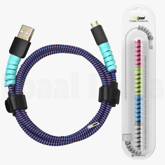 Epaal Combo Port Protector Sleeve (4pcs) with Spiral 1.6 Meter (1pc) Winder Full Cable Protector (Purple)