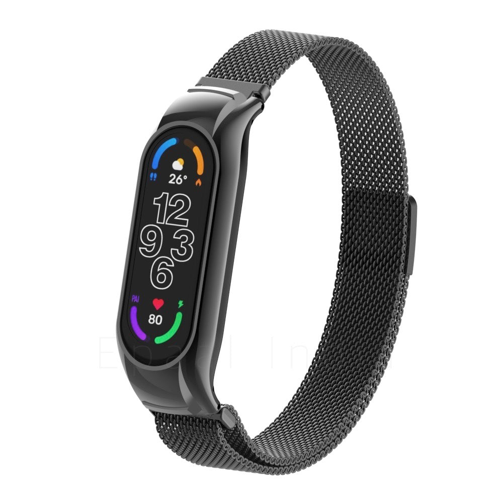 Epaal Snap-In Roller Stainless Steel Magnetic Mesh Strap for Mi Band 6 / Mi Band 5 / Mi Band 4 / Mi Band 3