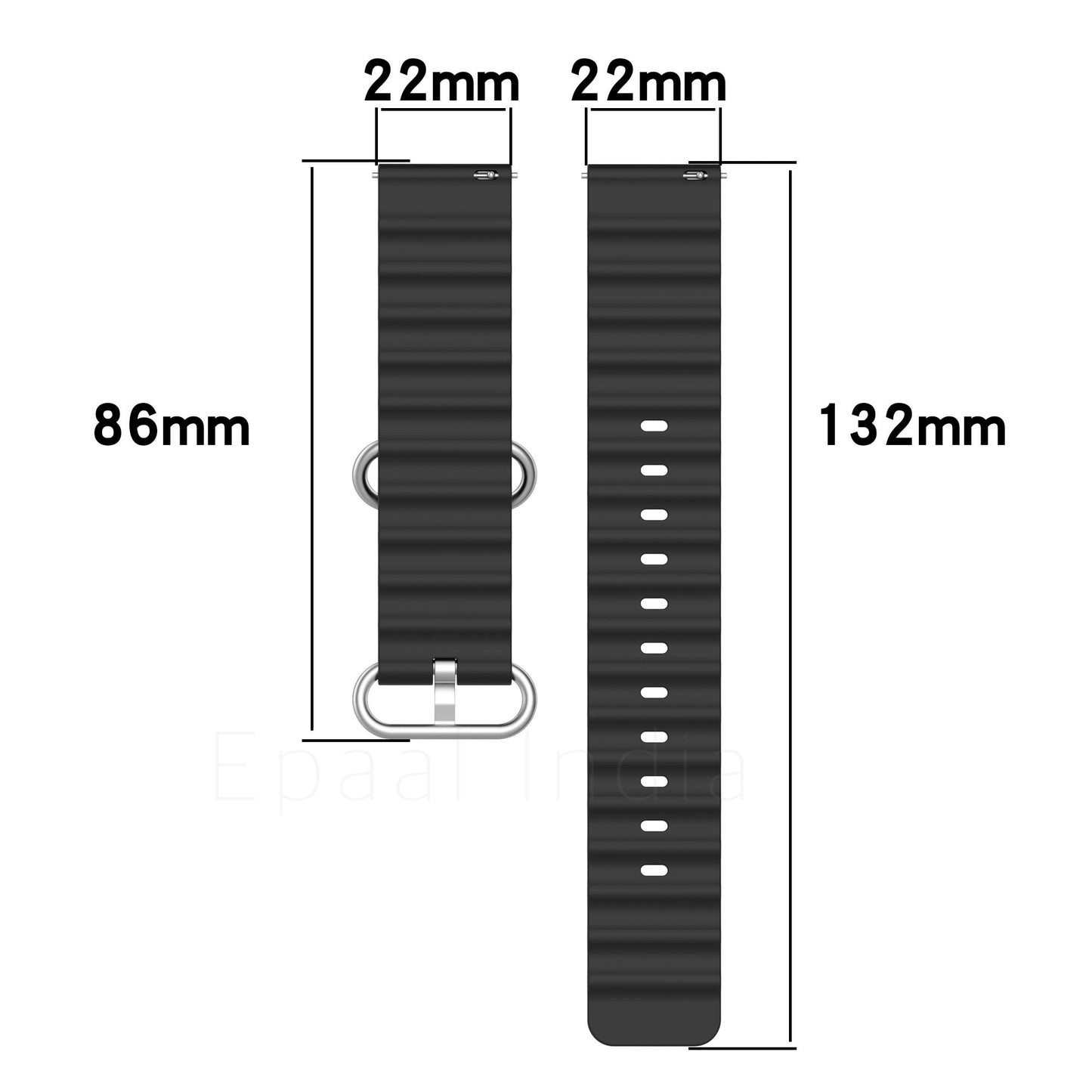 Epaal 22mm Universal Silicone Strap with Cross Holes for Samsung Watch 3 45mm/Gear S3 Classic/Frontier/Huawei GT2/Realme Watch 2/2 Pro/S/S Pro