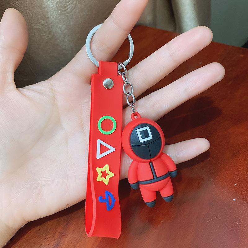 Epaal Anime Cartoon Red Soldier Action Character 3D Rubber Silicone Anime Keychain Key Ring (1 pc)