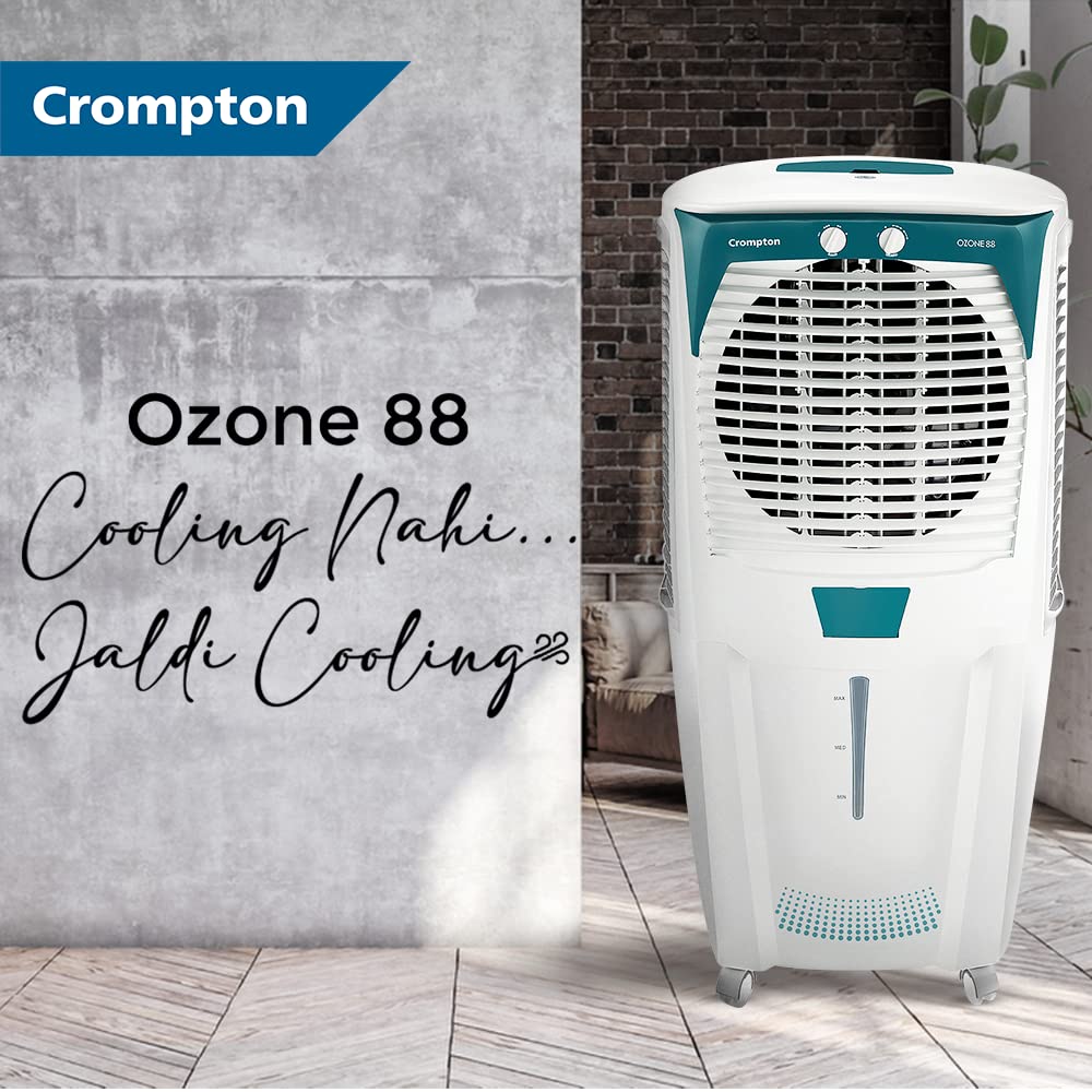 Crompton Ozone 55/75/88 Litres Desert Air Cooler for home | Large & Easy Clean Ice Chamber
