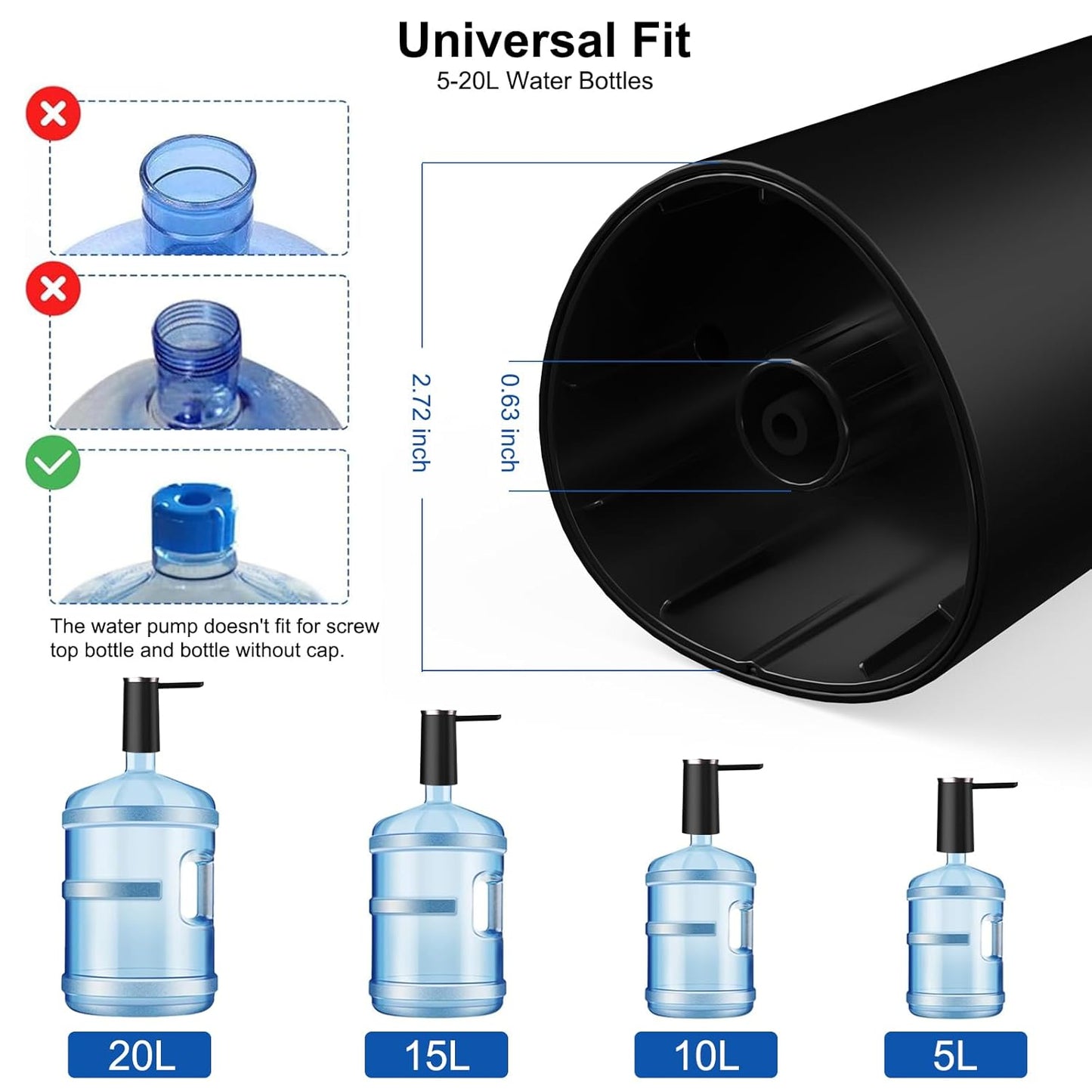 Hoteon Foldable Water Dispenser Pump, Automatic Rechargeable