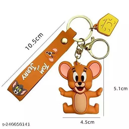 Epaal Anime Cartoon Tom & Jerry (SET of 2) 3D Silicone Keychain, Anime Keychain, Anime Toys, Tom and Jerry Figures (2 pcs)