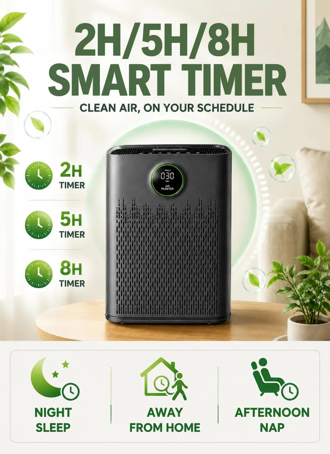 HIFRESH IN19 - H13 True HEPA Air Purifier for Home