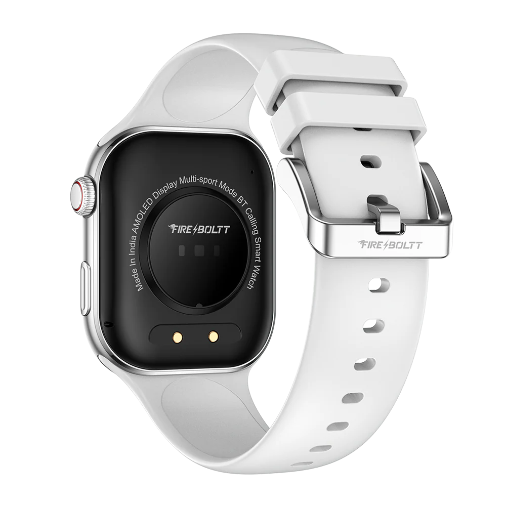 Fire-Boltt Brillia 51.3mm (2.04 inch) Largest AMOLED Display,Bluetooth Calling AI Assistant Smartwatch  (Silver Strap, Free Size)