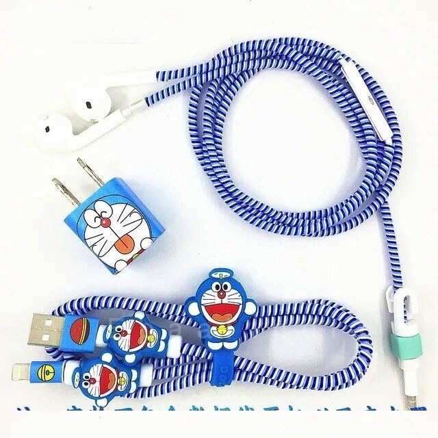 Epaal 8-in-1 Set of Spiral USB and Earphone Cable Protectors Winder, Sticker, Clips, Organizer Clip