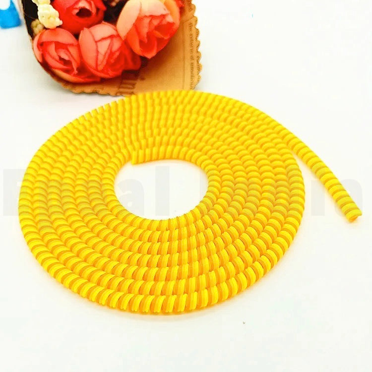 Spiral Triple Color (2 Pcs) 1.4 Meters Each-Full Size Cable Cord Charger Protector Saver Winder for iPhone & Android Charging Cables