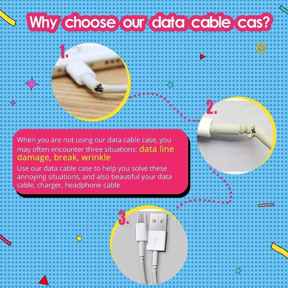 Epaal 8-in-1 Set of Spiral USB and Earphone Cable Protectors Winder, Sticker, Clips, Organizer Clip