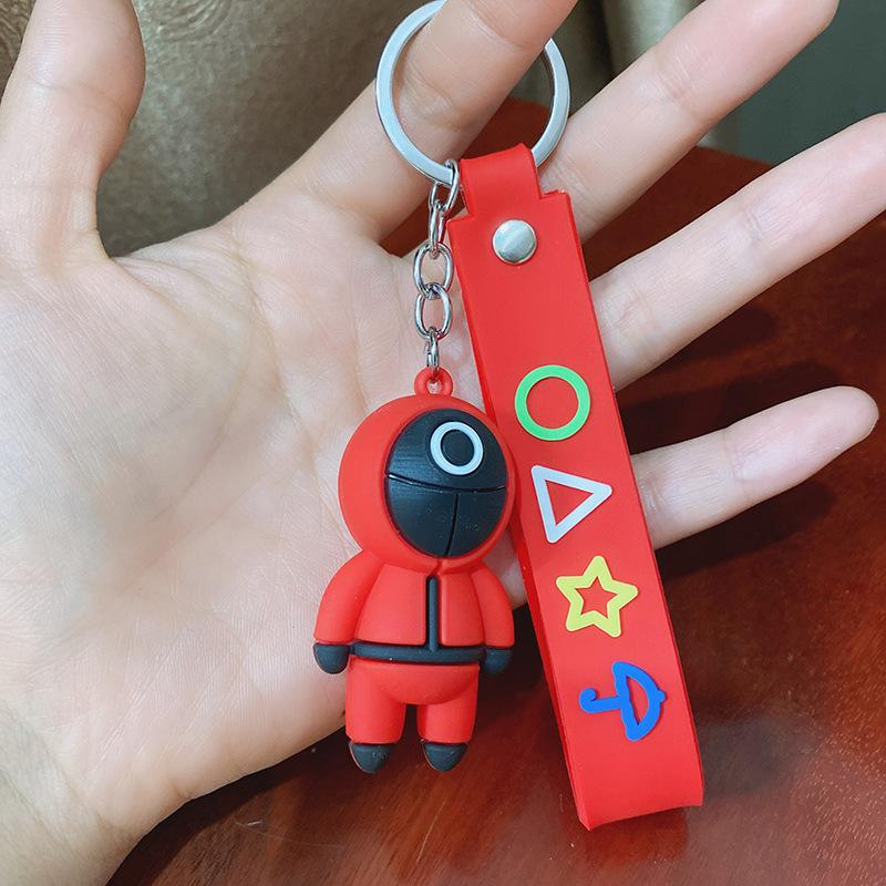 Epaal Anime Cartoon Red Soldier Action Character 3D Rubber Silicone Anime Keychain Key Ring (1 pc)