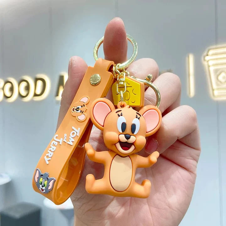 Epaal Anime Cartoon Tom & Jerry (SET of 2) 3D Silicone Keychain, Anime Keychain, Anime Toys, Tom and Jerry Figures (2 pcs)