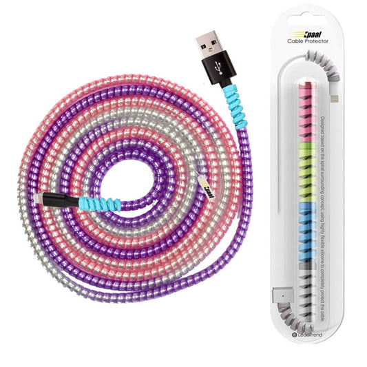 Epaal Combo Port Protector Sleeve (4pcs) with Metallic Spiral 1.6 Meter (1pc) Winder Full Cable Protector (Multicolor)
